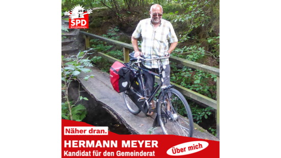 Hermann Meyer mit Fahrrad