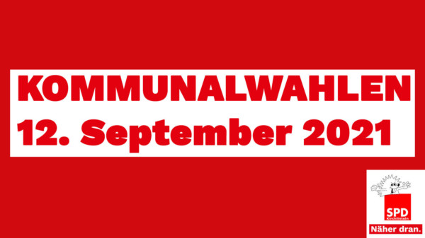 Text: Kommunalwahlen 12.September 2021 und das Logo der SPD Kirchlinteln